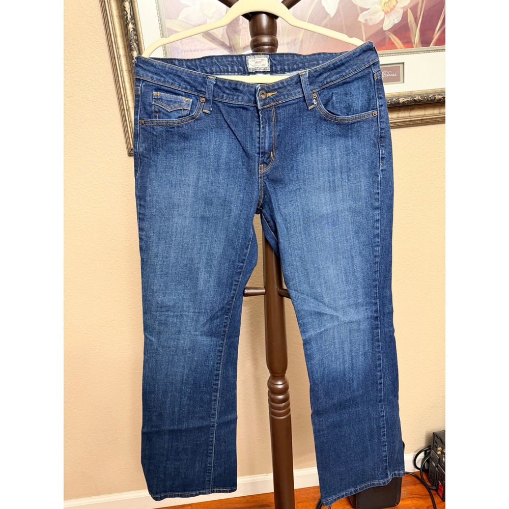 Levis 545 Low Boot Cut Jeans Womens 14 Medium Wash Denim Blue Pants